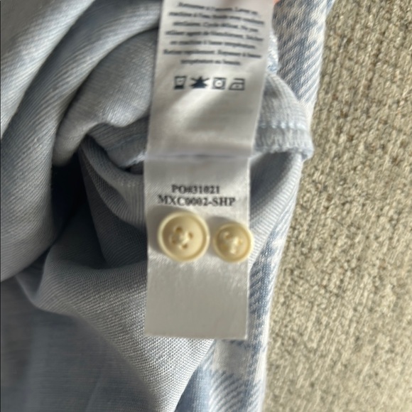 Blue and White Plaid Men's Shirt - Picture 4 of 6